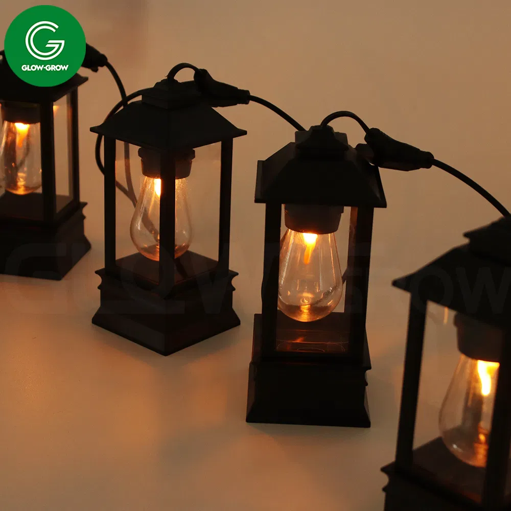 Lanterna LED de luz festão de chama vívida com espaço de luz de 50 cm para decoração externa de eventos de casa de férias